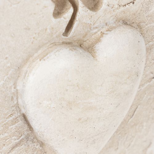 Anhänger Ich vermisse Dich Herzmotiv Dekoschild 12 cm cremebeige | Floristik24.ch