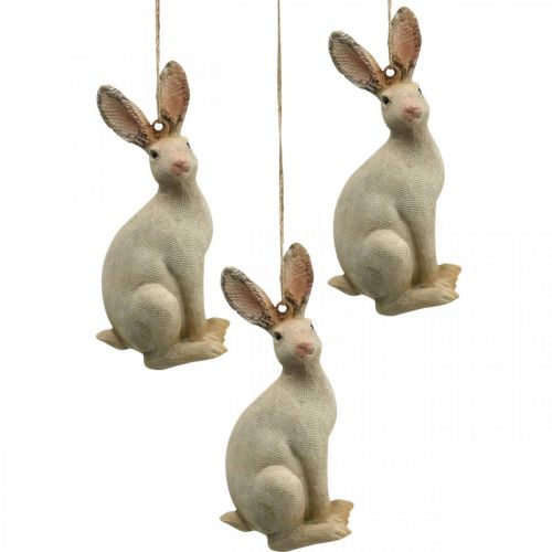 Floristik24 Osterhase Figur zum Aufhängen Osterdeko Polyresin H9,5cm 4St