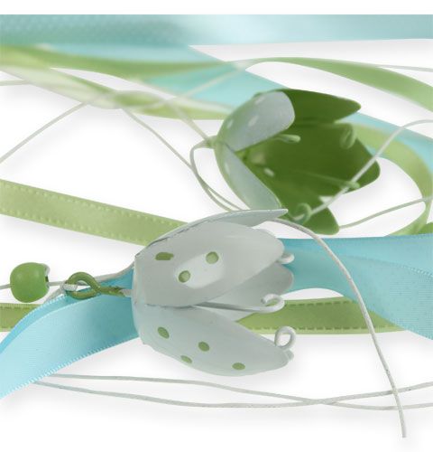 Floristik24 Deko-Hänger mit Metallblüten und Bändern 90cm