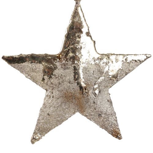 Floristik24 Hängedeko Stern Metall Weihnachtsdeko Silber 15,5cm 3 St