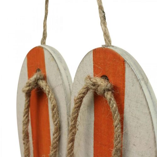 Floristik24 Deko Flip Flops Hängedeko Maritim Orange/Blau H15cm 3 St