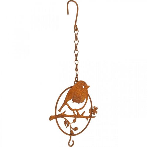 Artikel Metallvogel zum Hängen, Futterstelle, Vogel mit Haken Edelrost 11,5×13cm