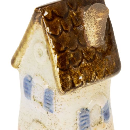 Artikel Keramik Haus Dekoration für Innenbereich und Blumentöpfe Ideales Geschenk 10cm 3St