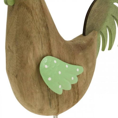 Deko Figur Hahn Holz, Metall Grün Tischdeko Ostern H23cm | Floristik24.ch
