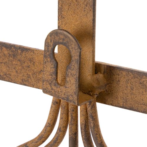 Hakenleiste aus Metall mit Edelrost, 3 Haken, Gartenwerkzeug-Motiv, Länge 33,5 cm | Floristik24.ch