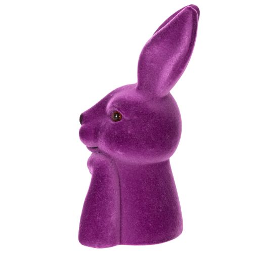 Hasenbüste Denkend Beflockt Violett 16,5×13×27 cm Osterdekoration | Floristik24.ch