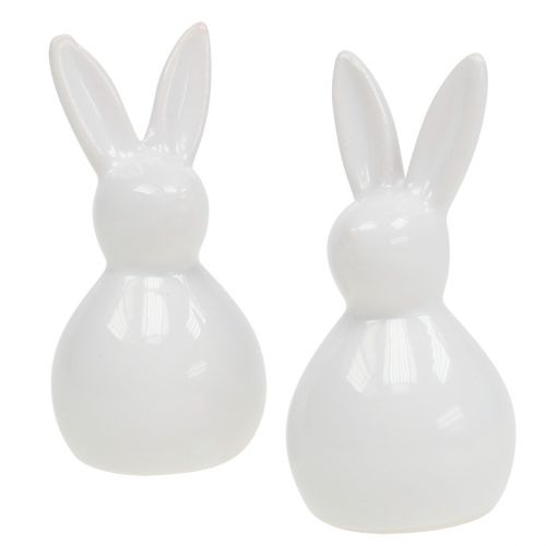 Floristik24 Hase Keramik Weiß 7,5cm 6St