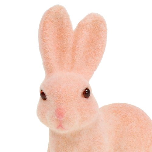 Floristik24 Hase beflockt 10,5cm Pastell 6St