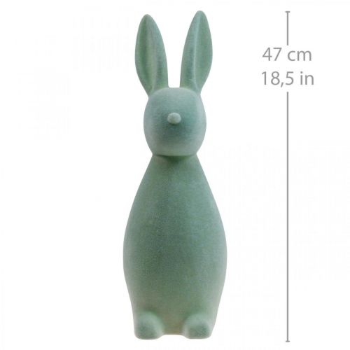 Floristik24 Deko Hase Deko-Osterhase – 2. Wahl – Beflockt Graugrün H47cm