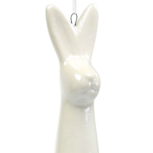 Floristik24 Hase zum Hängen Weiß 10cm 6St