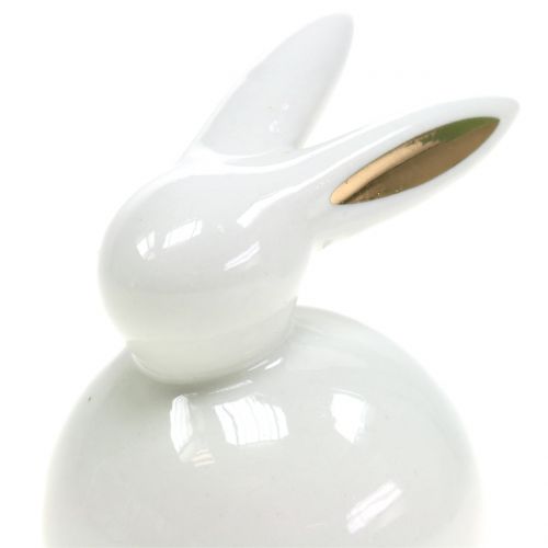 Floristik24 Osterfigur Hase Weiß-Gold 8,5cm 4St