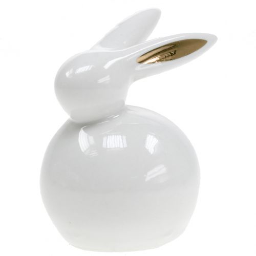 Floristik24 Osterfigur Hase Weiß-Gold 8,5cm 4St
