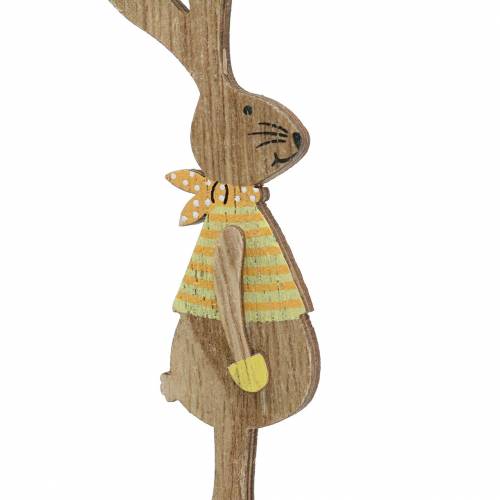 Floristik24 Osterdeko Hase mit Stab Holz Sortiert Natur 11cm 16 St
