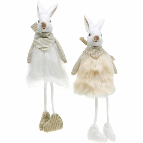 Floristik24 Osterdeko Hase Kantensitzer 26cm Osterhase Figur 2St