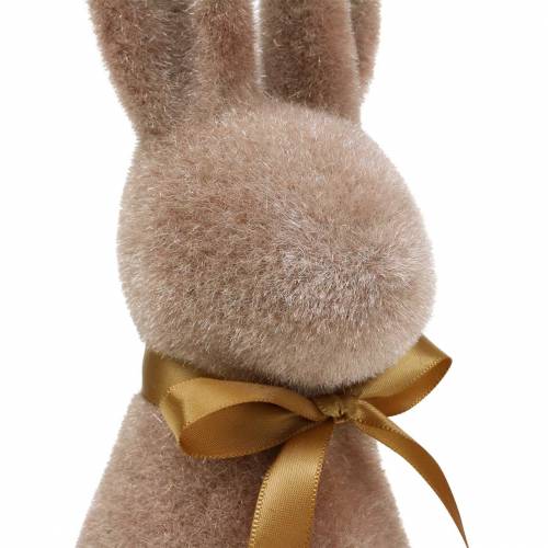 Floristik24 Hase beflockt Braun 30cm 2St