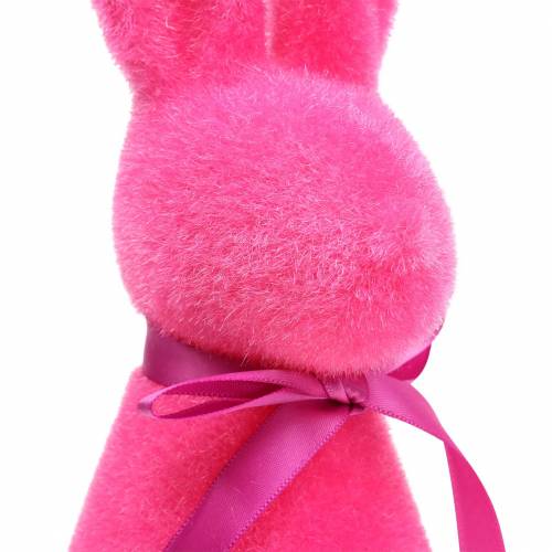 Floristik24 Hase beflockt Pink H30cm 2St