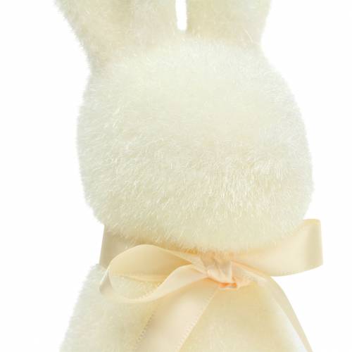 Floristik24 Hase beflockt Weiß Creme H30cm 2St