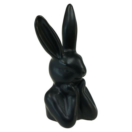 Hase denkend Hasenbüste Schwarz 7×6×15cm 2St