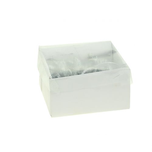 Floristik24 Hase zum Hängen Silber Glitzer 5cm 8St