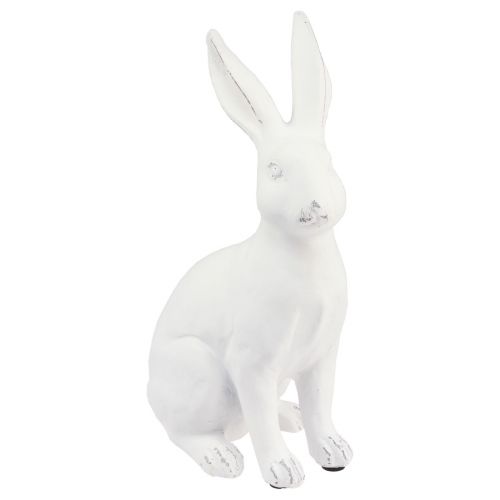 Floristik24 Hase sitzend Deko Hase Kunststein Deko Weiß H27cm