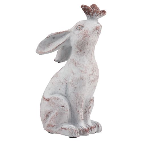 Floristik24 Hase sitzend Kunststein Schmetterling Deko 14×10,5×26cm