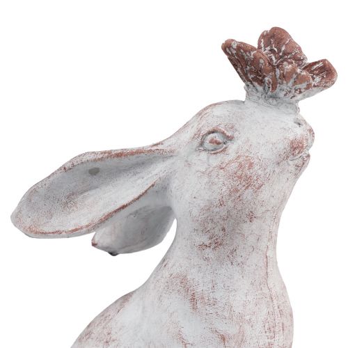 Floristik24 Hase sitzend Kunststein Schmetterling Deko 14×10,5×26cm