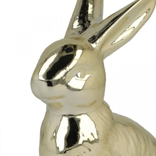 Floristik24 Osterhase Deko Osterhase Gold Hase sitzend H12cm 3St