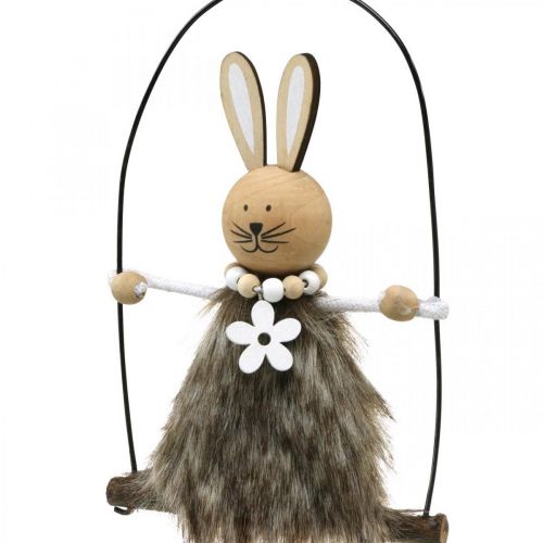 Floristik24 Hase auf Schaukel Osterhase Fensterdeko Ostern H26cm 2er-Set