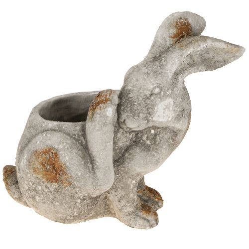 Artikel Hasen Deko Beton Blumentopf Antik Grau 33,5x17x29,5cm