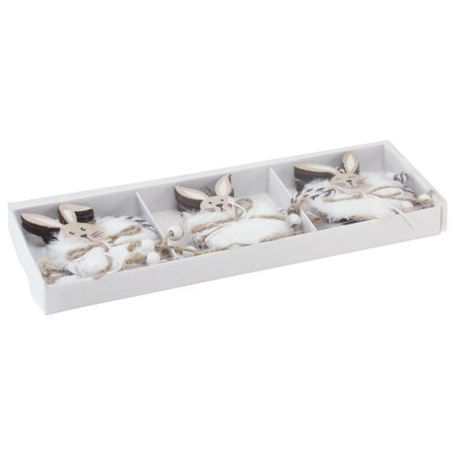 Artikel Hasen Deko Holzhasen zum Hängen Natur Weiß 5cm×12cm 6St