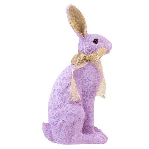 Floristik24 Hasenfigur Osterhasen Deko Hase Sitzend Lila Gold H35cm