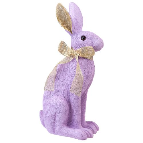 Floristik24 Hasenfigur Osterhasen Deko Hase Sitzend Lila Gold H35cm