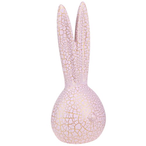 Hasenkopf Deko Ostern Rosa Gold Krakelee 10x11x28cm
