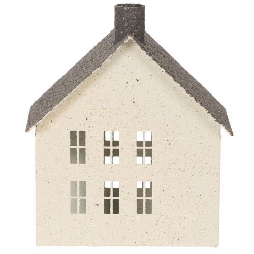 Lichthaus aus Metall 16cm Grau Beige für Innenbereiche | Floristik24.ch