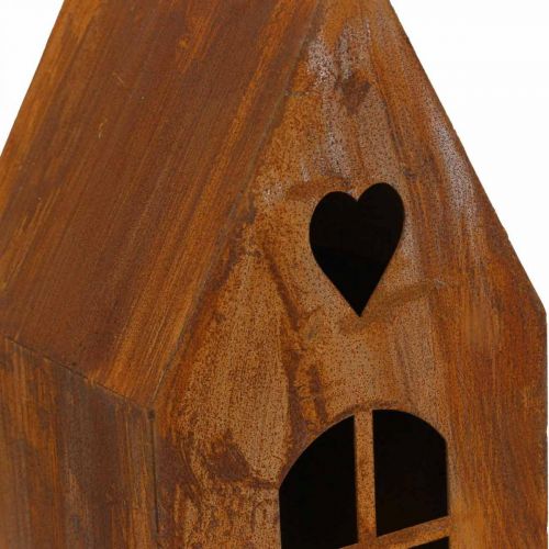 Floristik24 Windlicht Haus Metall Deko Haus Fenster Edelrost 3er-Set