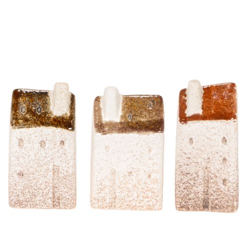 Dekohaus Set aus Keramik 3 Miniaturhäuser 7 cm für Innenbereich | Floristik24.ch