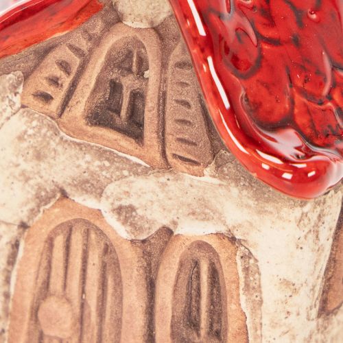 Keramikhaus Set 2 Stück, rot-beige, 7-8 cm, Dekoration | Floristik24.ch
