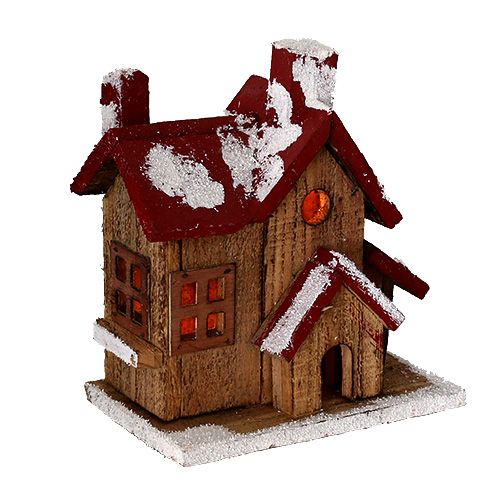 Haus mit Beleuchtung H20cm B20cm Rot-Braun-452499-000-439 einkaufen in