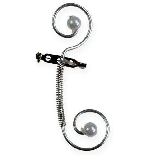Artikel Hochzeitsanstecker mit Perlen, Silber 8cm 24St