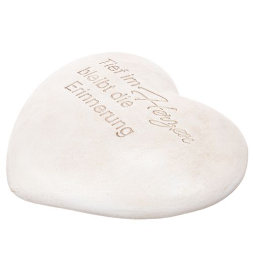 Herz Gedenkstein aus Polyresin 17 cm in Grau mit Spruch | Floristik24.ch