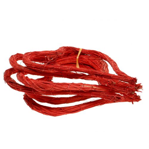 Floristik24 Herz aus Bast zum Hängen Rot 20cm 6St