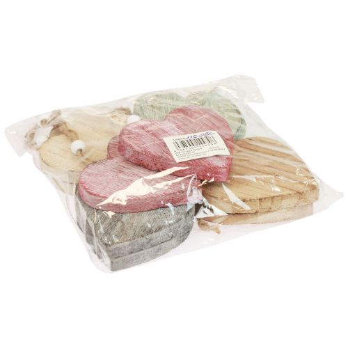 Floristik24 Holzherzen Deko Herzen Weiß Farbig Vintage Holz 10St