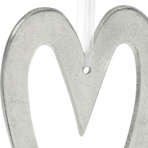 Artikel Deko Herz zum Aufhängen Silbern Aluminium Hochzeitsdeko 22×12cm