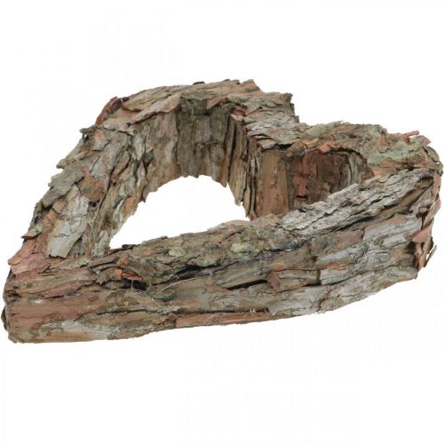Artikel Deko Herz offen Pinienrinde Herbstdeko Grabschmuck Tischdeko Pflanzenset 30×24cm