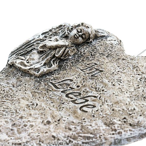 Artikel Herzen Grau mit Text 10,5cm 4 St