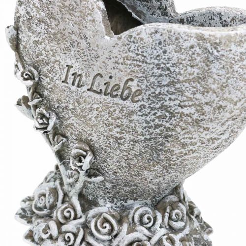 Artikel Herz zum Bepflanzen, Grabvase, Rosenherz, In Liebe H14 B12cm 2 St