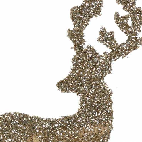 Artikel Dekostecker Hirsch Glitter Gold Sortiert 8/10cm 18 St