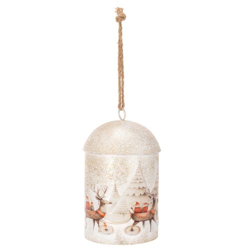 Weihnachtsglocke aus Metall mit Rentiermotiv 26cm Weiss und Gold online kaufen | Floristik24.ch