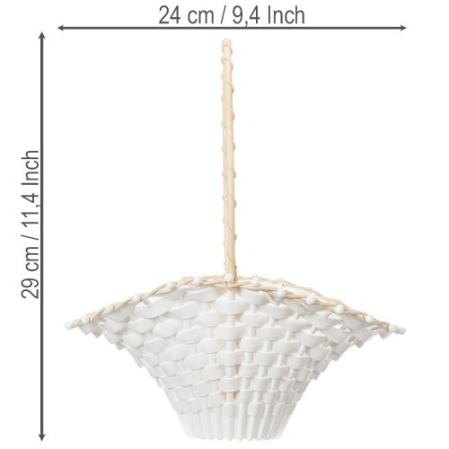 Weisses Kunststoff Streukörbchen mit Rattanrand 24x17cm für Hochzeiten | Floristik24.ch