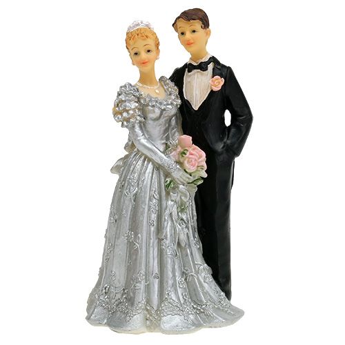 Floristik24 Hochzeitpaar für Silberhochzeit 14cm